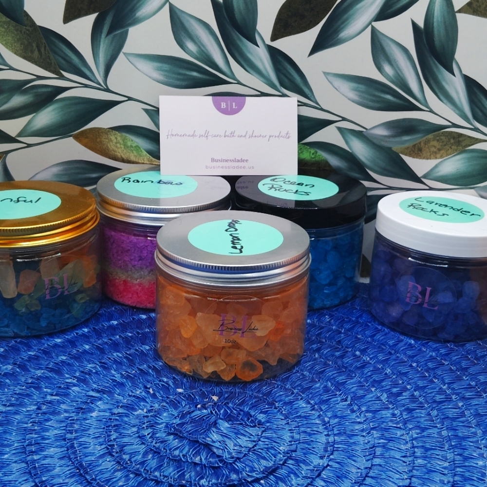 Scented Bath Crystals - Orange, Blue, Pink, Purple